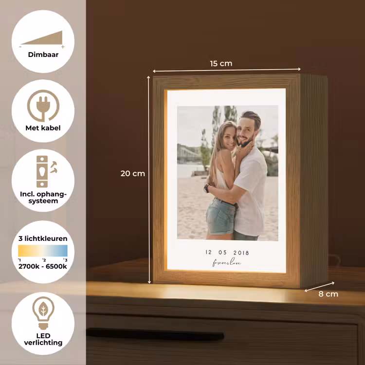 Gepersonaliseerde Lightbox - Forever Love - Witte Border — 7