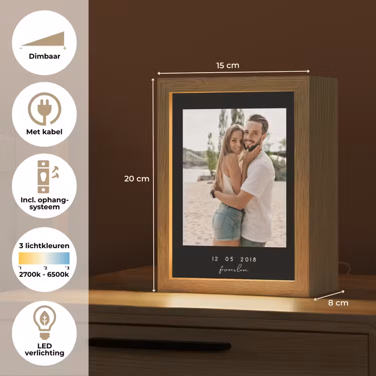 Gepersonaliseerde Lightbox - Forever Love - Zwarte Border — 7