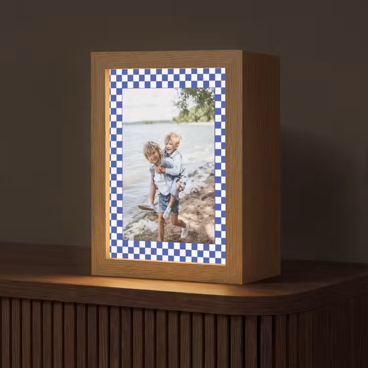 Gepersonaliseerde Lightbox - Geruite border — 1