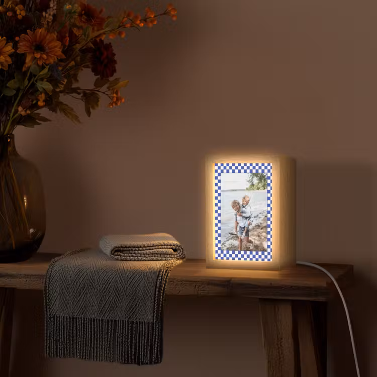 Gepersonaliseerde Lightbox - Geruite border — 3