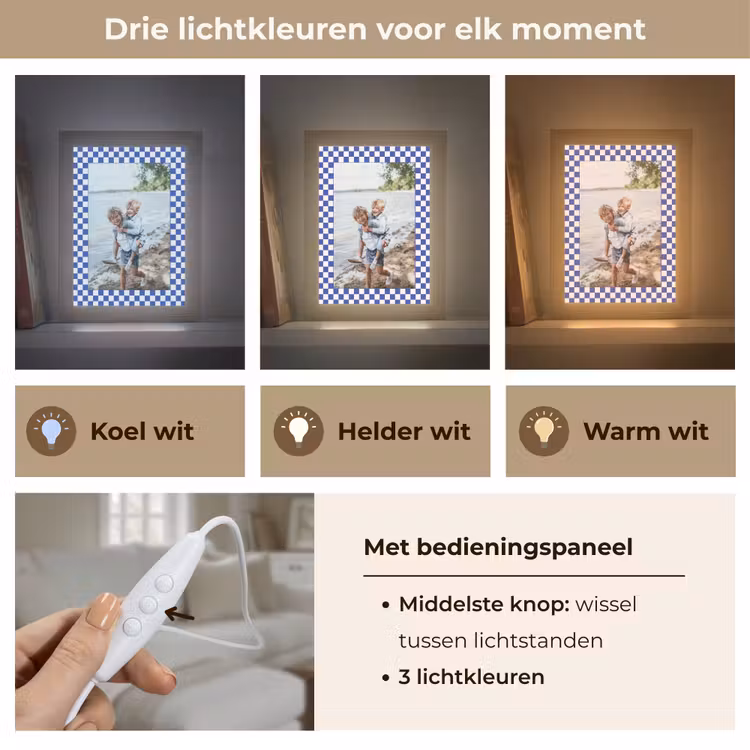 Gepersonaliseerde Lightbox - Geruite border — 6