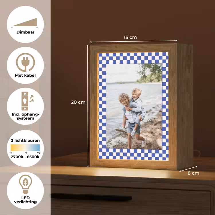 Gepersonaliseerde Lightbox - Geruite border — 7
