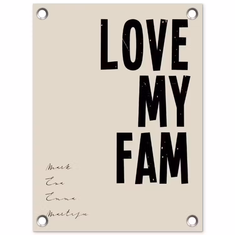 Gepersonaliseerde tuinposter - Love My Fam — 1