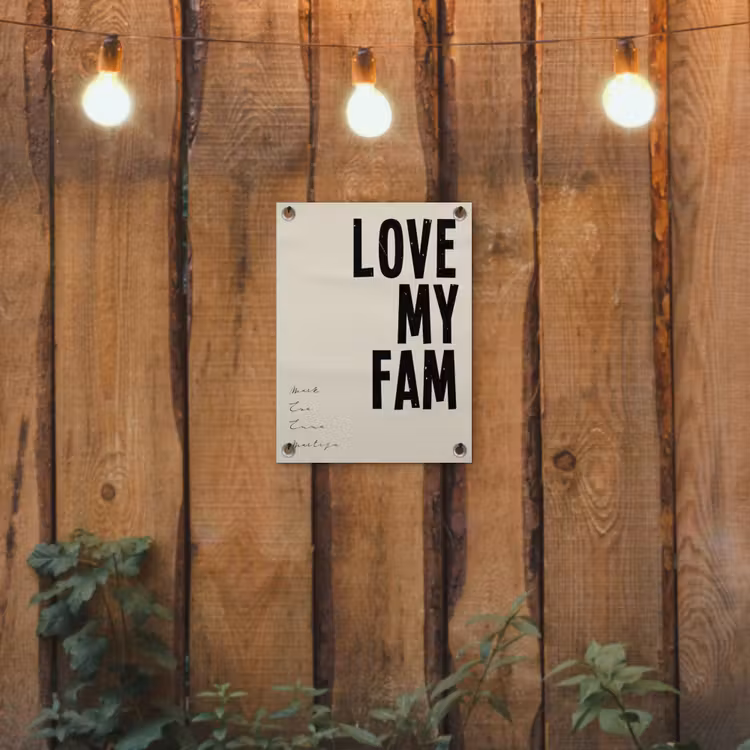 Gepersonaliseerde tuinposter - Love My Fam — 2
