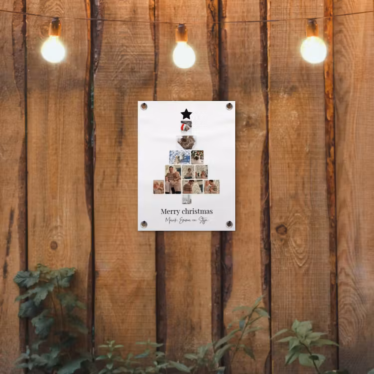 Gepersonaliseerde tuinposter - Merry Christmas - Collage — 2