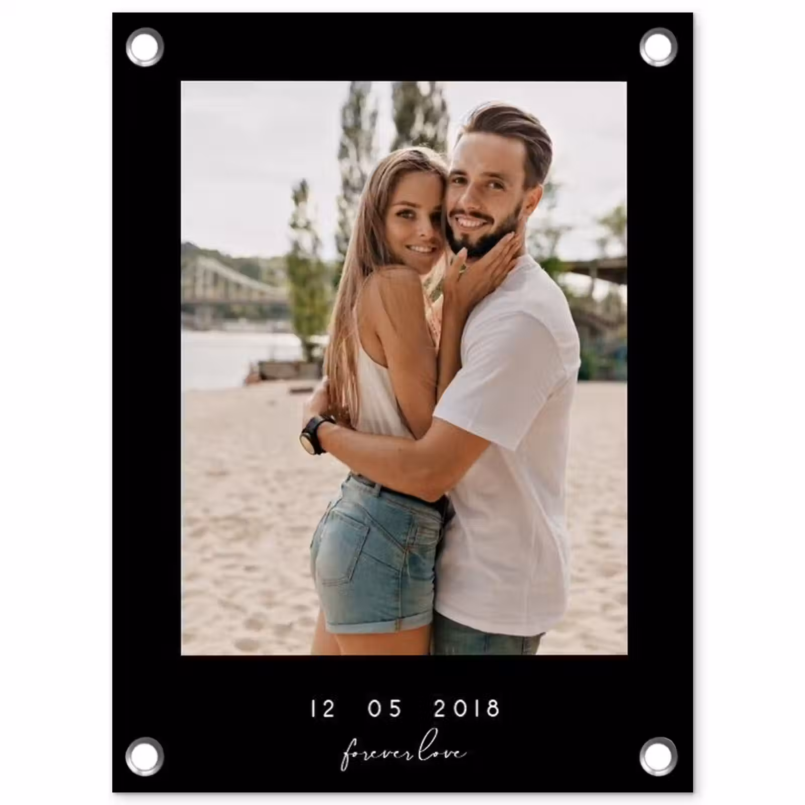 Gepersonaliseerde tuinposter - Forever Love - Zwarte Border — 1