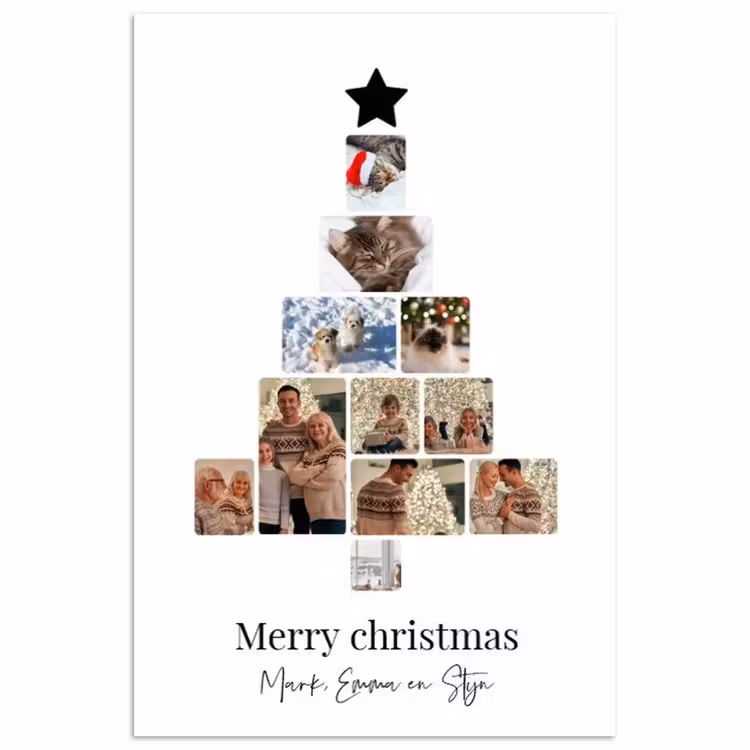 Gepersonaliseerde poster - Merry Christmas - Collage — 1