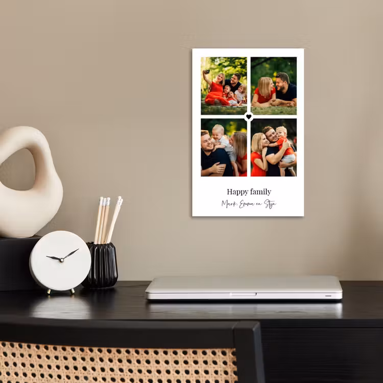 Gepersonaliseerde poster - Happy Family - Collage - 4 Foto's — 2