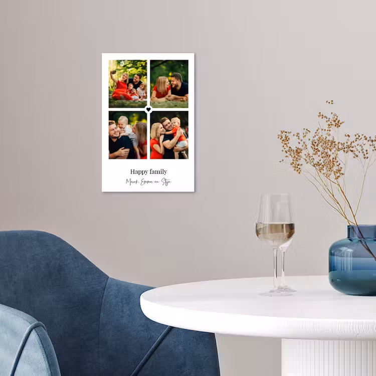 Gepersonaliseerde poster - Happy Family - Collage - 4 Foto's — 4