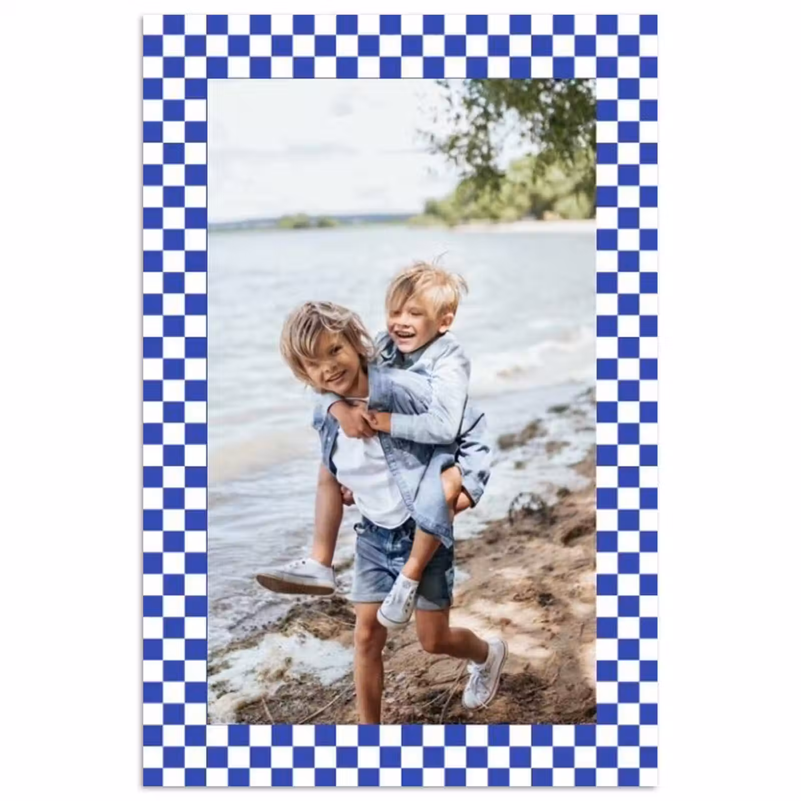 Gepersonaliseerde poster - Geruite border — 1