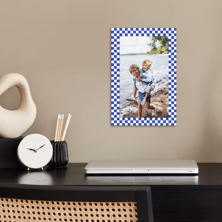 Gepersonaliseerde poster - Geruite border — 2