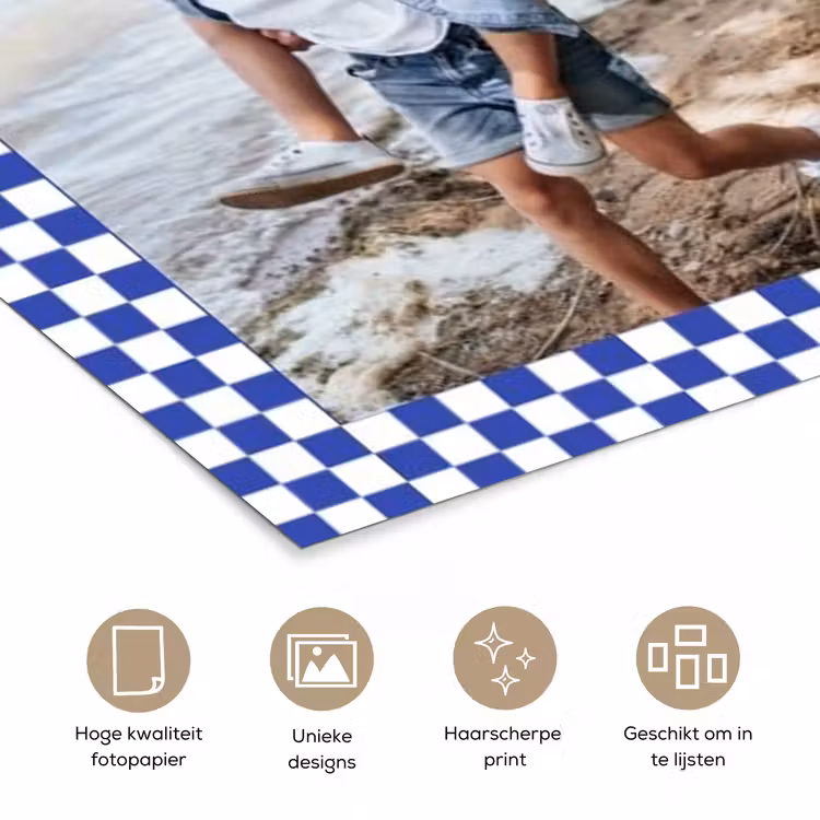 Gepersonaliseerde poster - Geruite border — 5