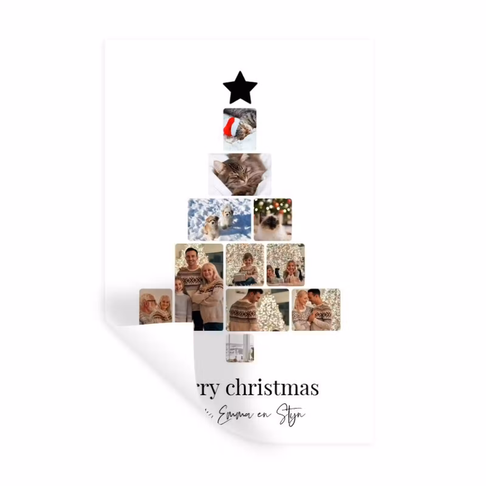 Gepersonaliseerde muursticker - Merry Christmas - Collage — 1