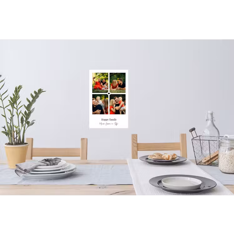 Gepersonaliseerde muursticker - Happy Family - Collage - 4 Foto's — 3