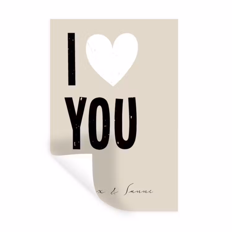 Gepersonaliseerde muursticker - I Love You — 1