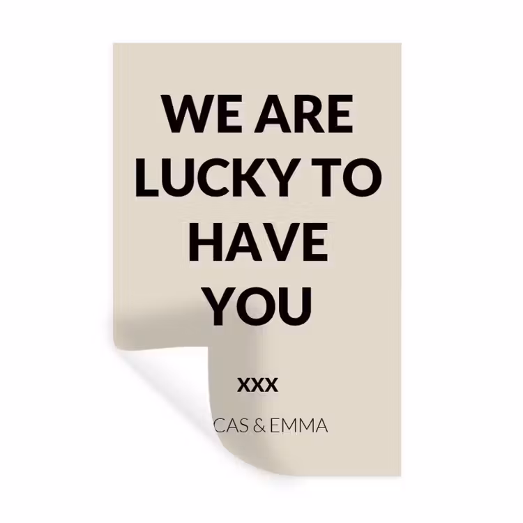 Gepersonaliseerde muursticker - We Are Lucky To Have You — 1