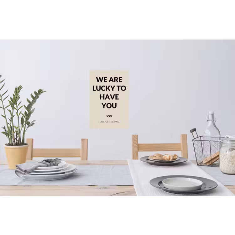 Gepersonaliseerde muursticker - We Are Lucky To Have You — 3