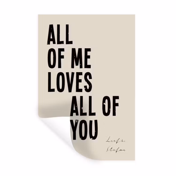Gepersonaliseerde muursticker - All Of Me Loves All Of You — 1