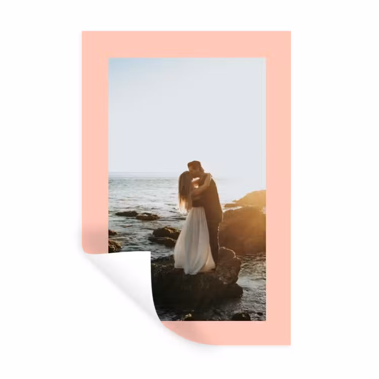Gepersonaliseerde muursticker - Foto met roze border — 1