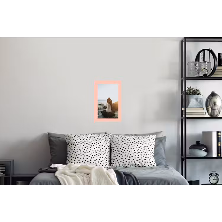 Gepersonaliseerde muursticker - Foto met roze border — 5
