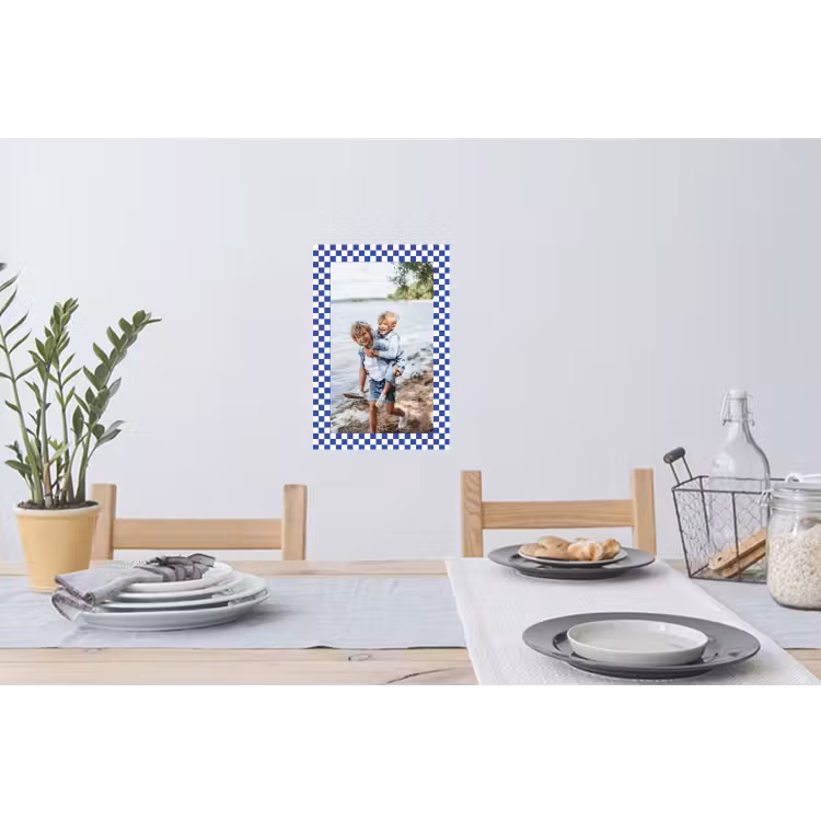 Gepersonaliseerde muursticker - Geruite border — 3