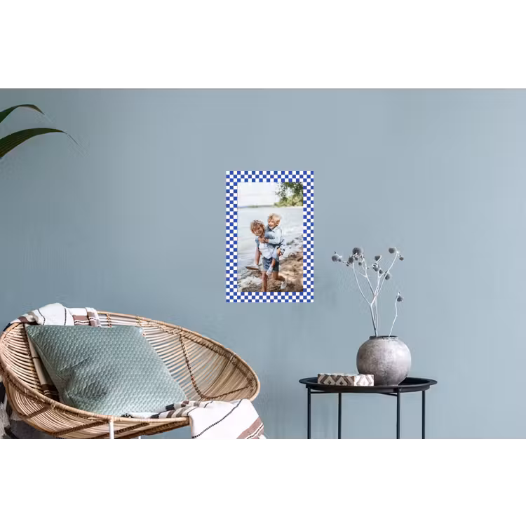 Gepersonaliseerde muursticker - Geruite border — 4