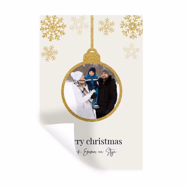 Gepersonaliseerde muursticker - Kerstbal - Merry Christmas - Kerst — 1