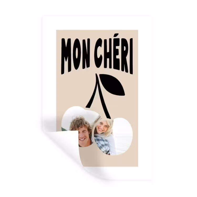 Gepersonaliseerde muursticker - Mon Chéri — 1