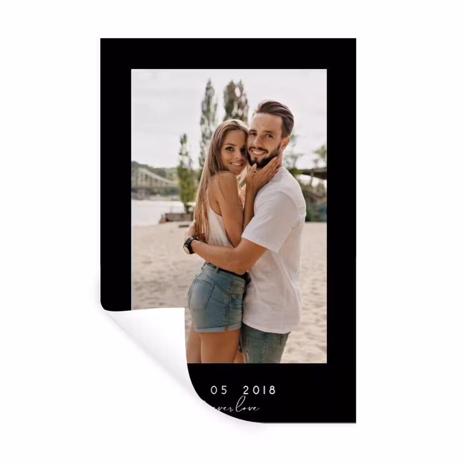 Gepersonaliseerde muursticker - Forever Love - Zwarte Border — 1