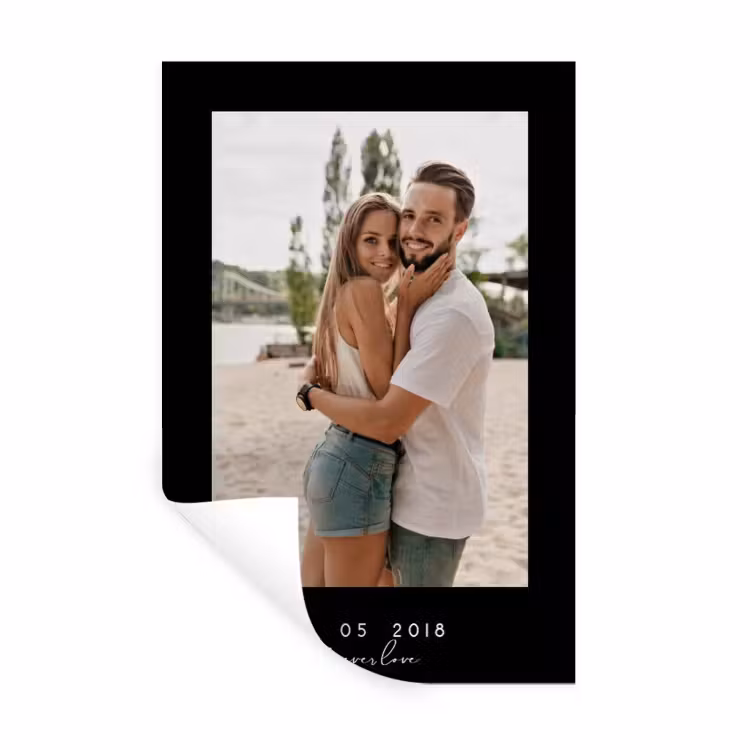 Gepersonaliseerde muursticker - Forever Love - Zwarte Border — 1