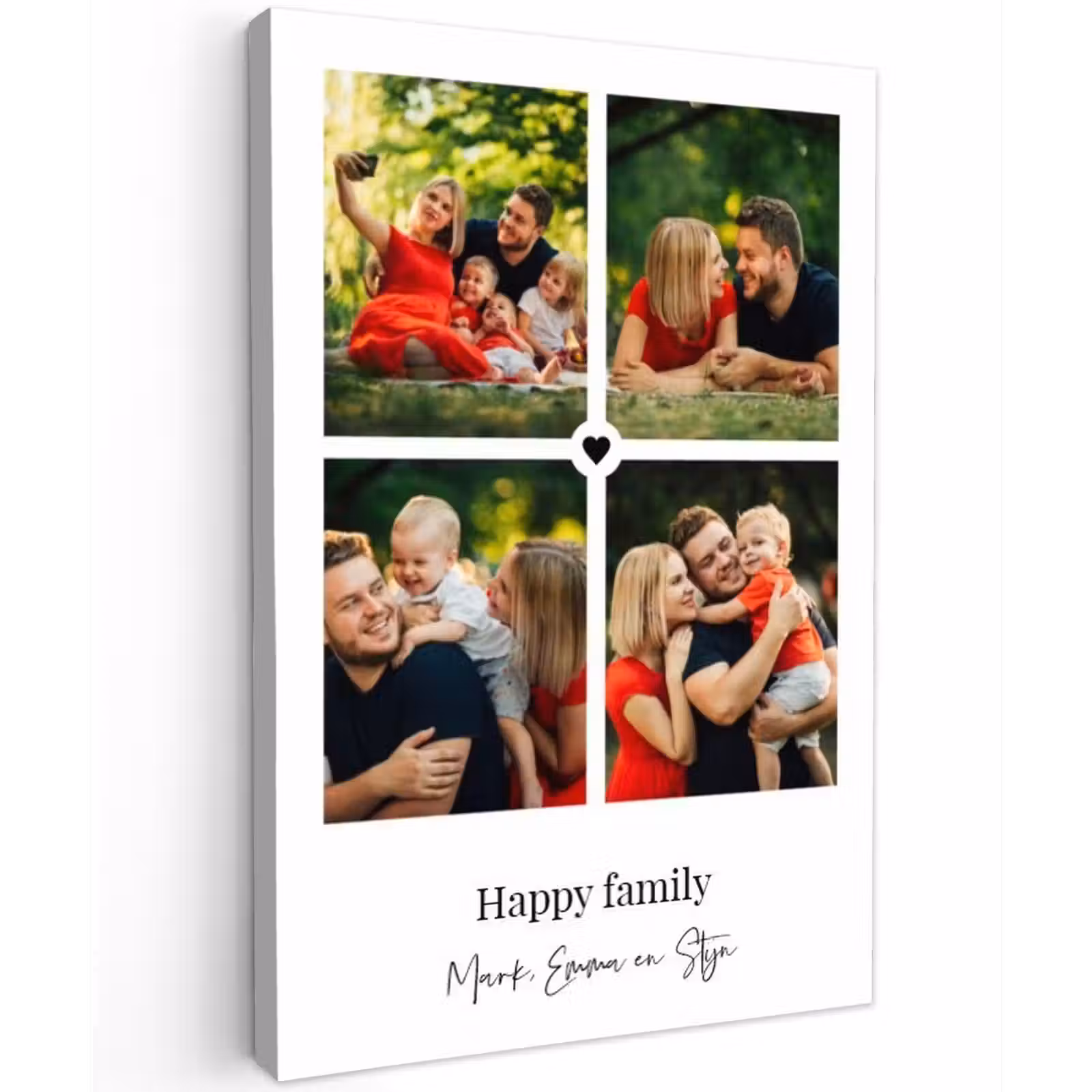 Gepersonaliseerd buiten canvas - Happy Family - Collage - 4 Foto's — 1