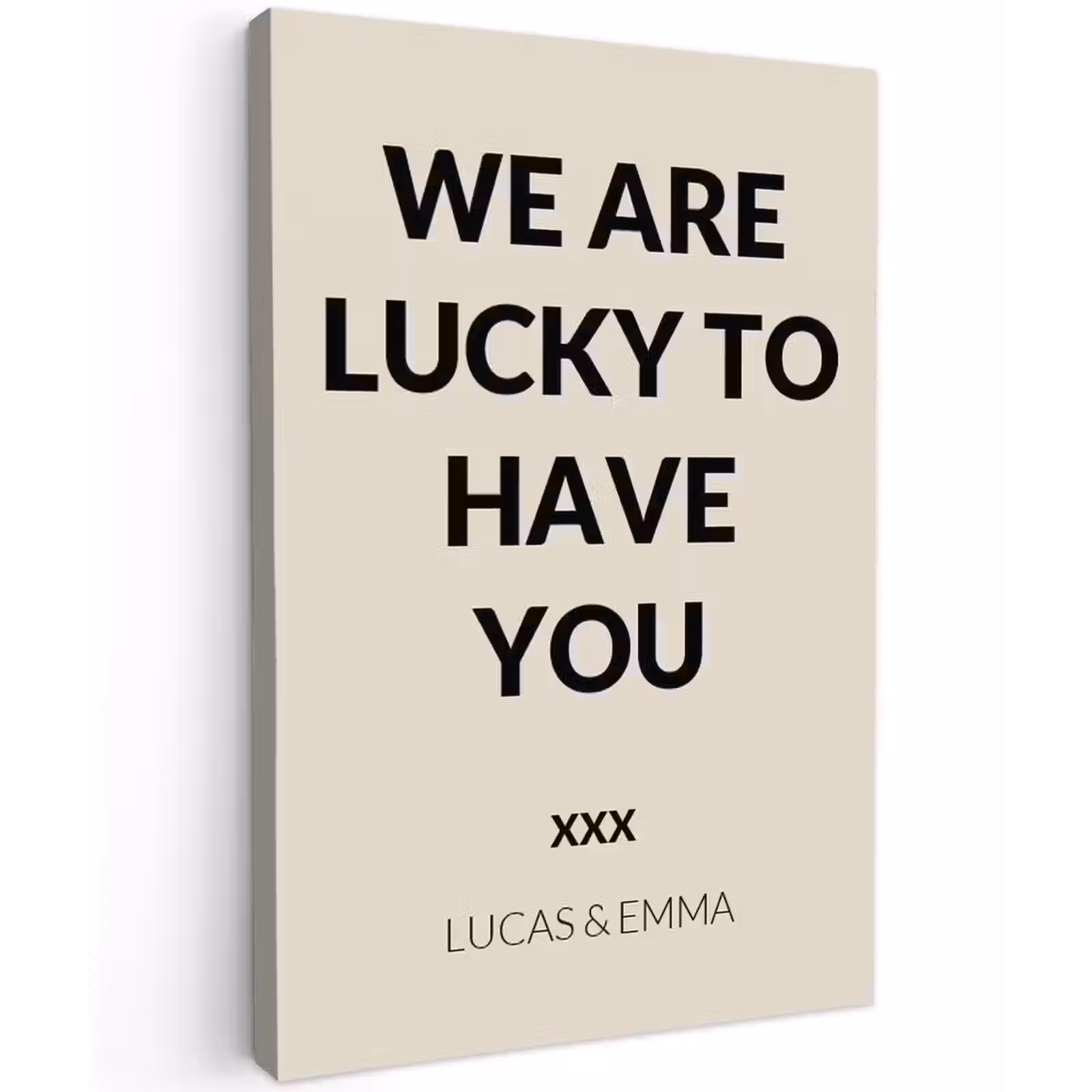 Gepersonaliseerd buiten canvas - We Are Lucky To Have You — 1