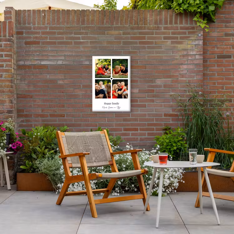 Gepersonaliseerd buiten canvas - Happy Family - Collage - 4 Foto's — 2