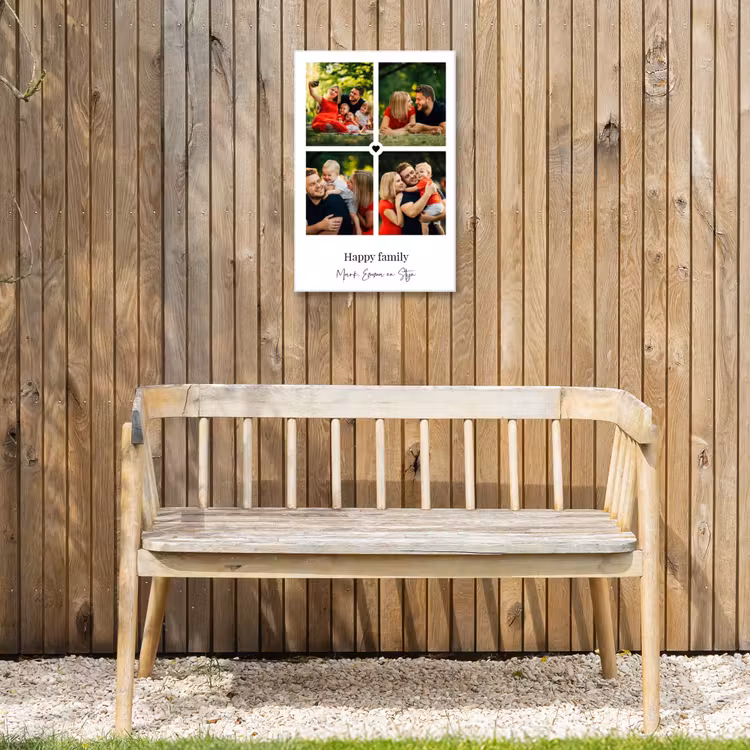 Gepersonaliseerd buiten canvas - Happy Family - Collage - 4 Foto's — 3