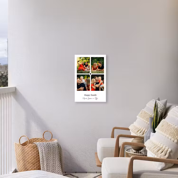 Gepersonaliseerd buiten canvas - Happy Family - Collage - 4 Foto's — 4