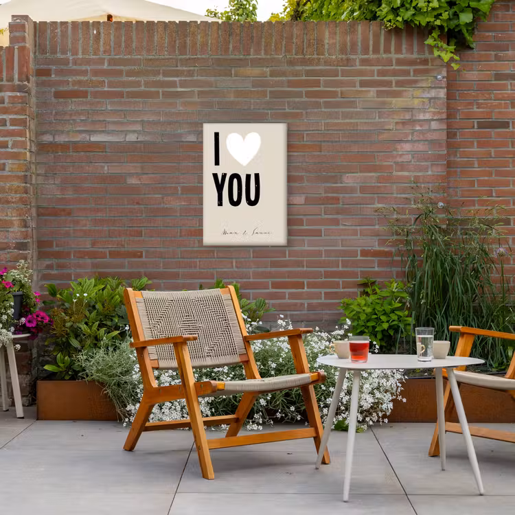 Gepersonaliseerd buiten canvas - I Love You — 2