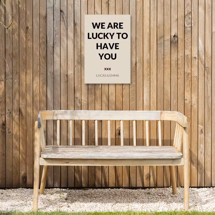 Gepersonaliseerd buiten canvas - We Are Lucky To Have You — 3