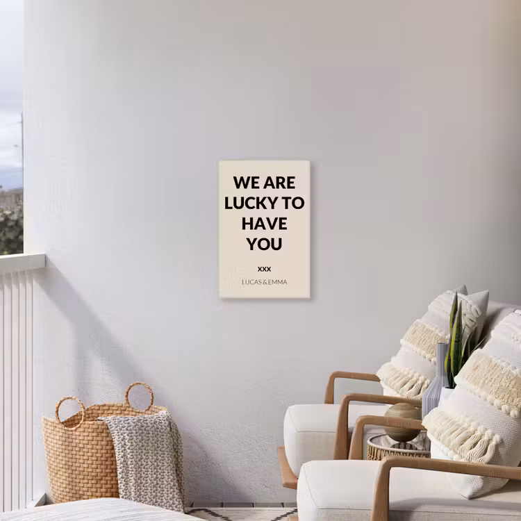 Gepersonaliseerd buiten canvas - We Are Lucky To Have You — 4
