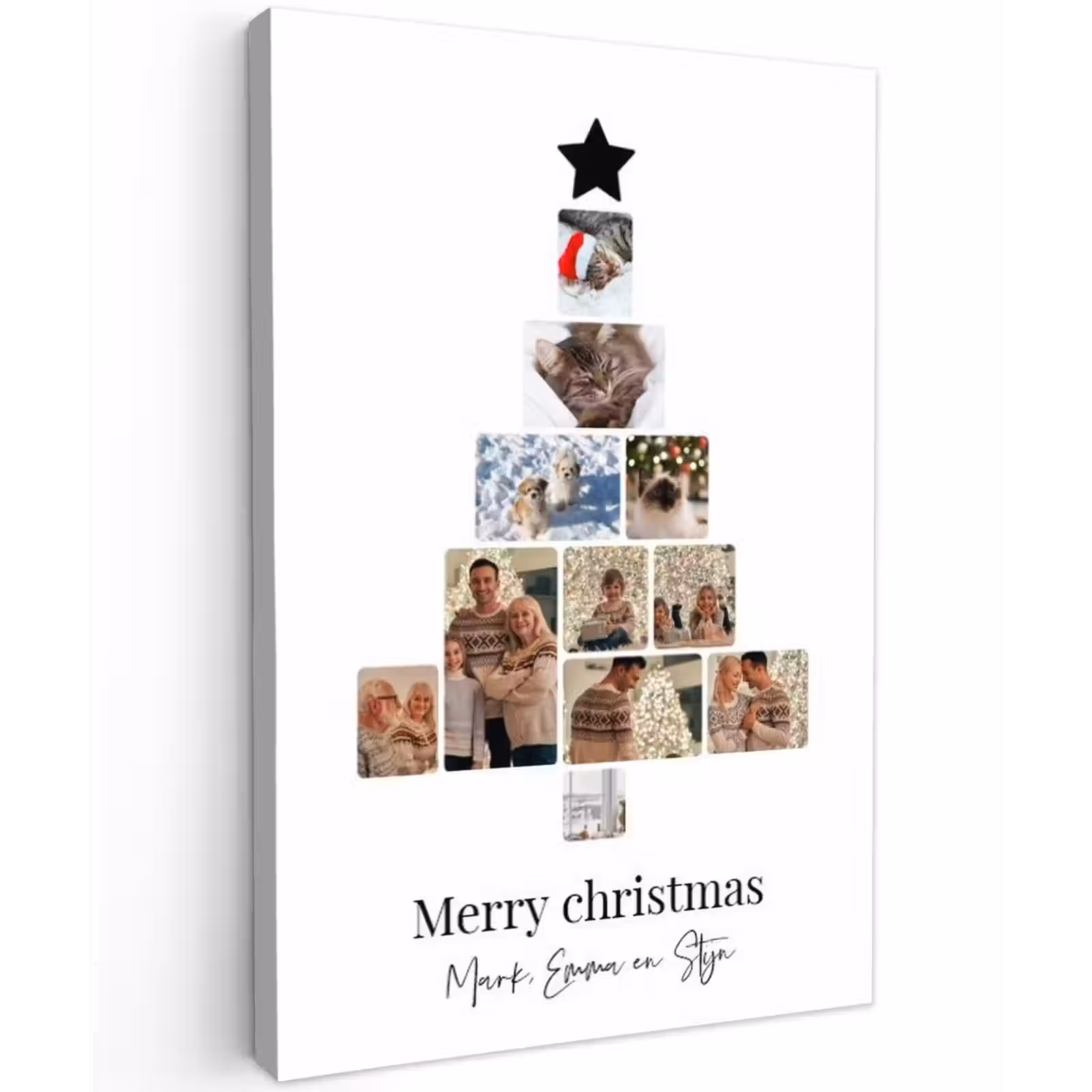 Gepersonaliseerd buiten canvas - Merry Christmas - Collage — 1