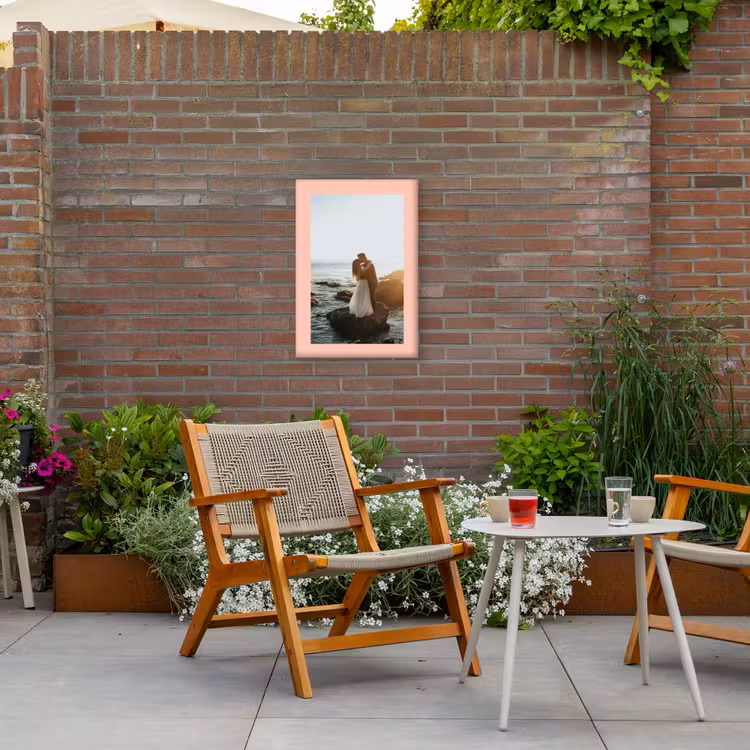 Gepersonaliseerd buiten canvas - Foto met roze border — 2