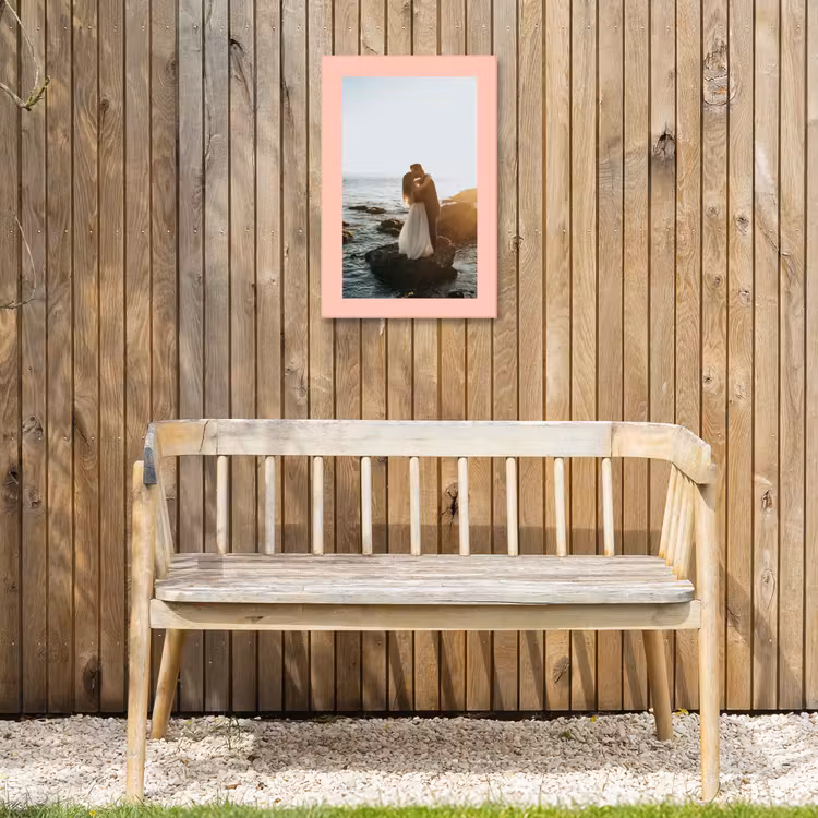 Gepersonaliseerd buiten canvas - Foto met roze border — 3