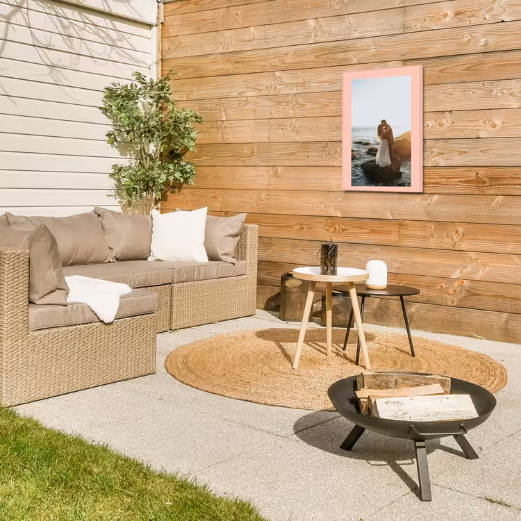 Gepersonaliseerd buiten canvas - Foto met roze border — 5