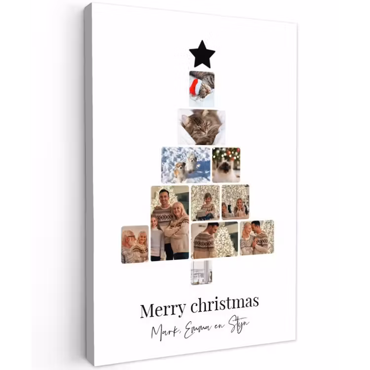 Gepersonaliseerd buiten canvas - Merry Christmas - Collage — 1
