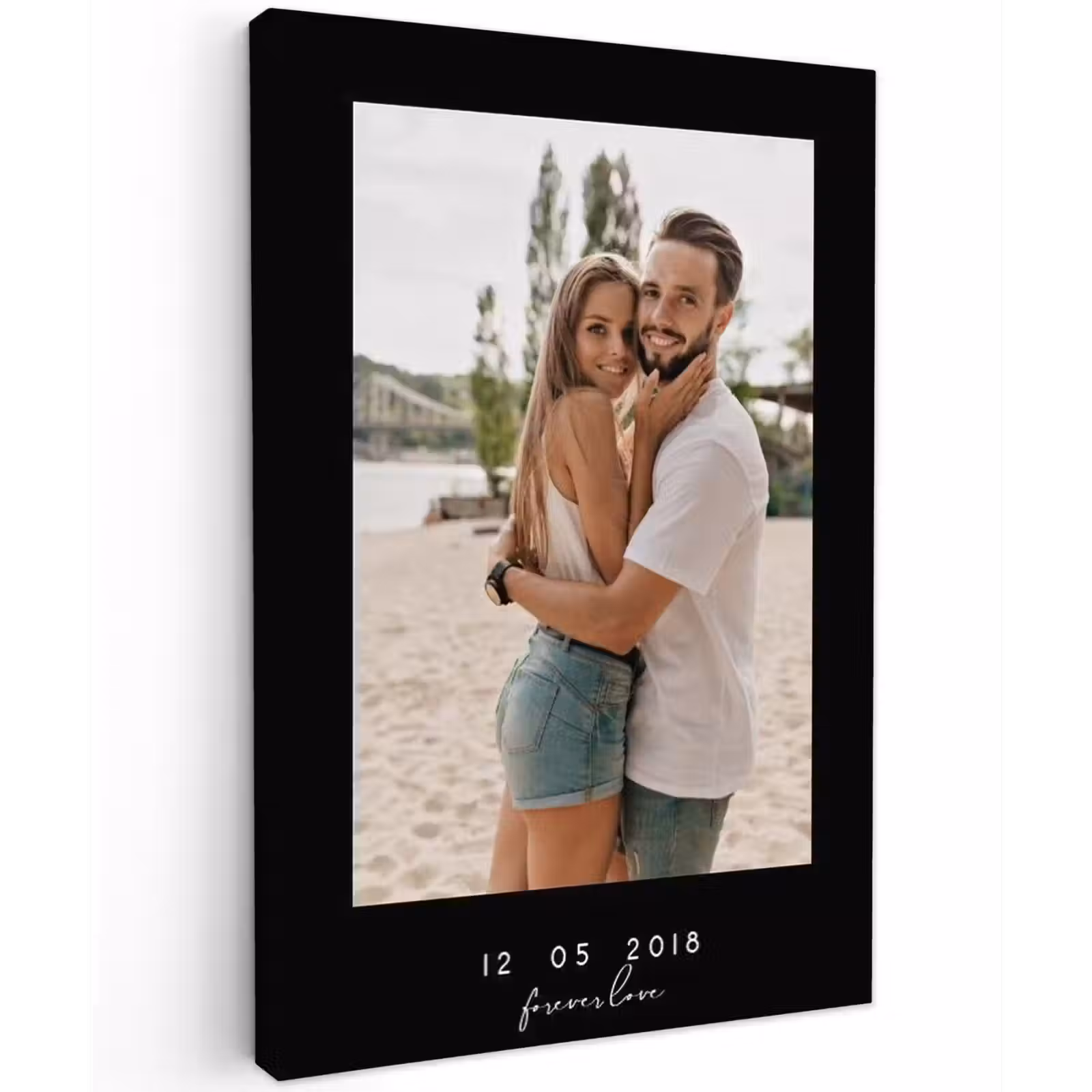 Gepersonaliseerd buiten canvas - Forever Love - Zwarte Border — 1