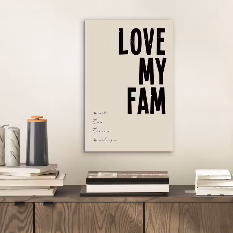Aluminium schilderij - Love My Fam — 2