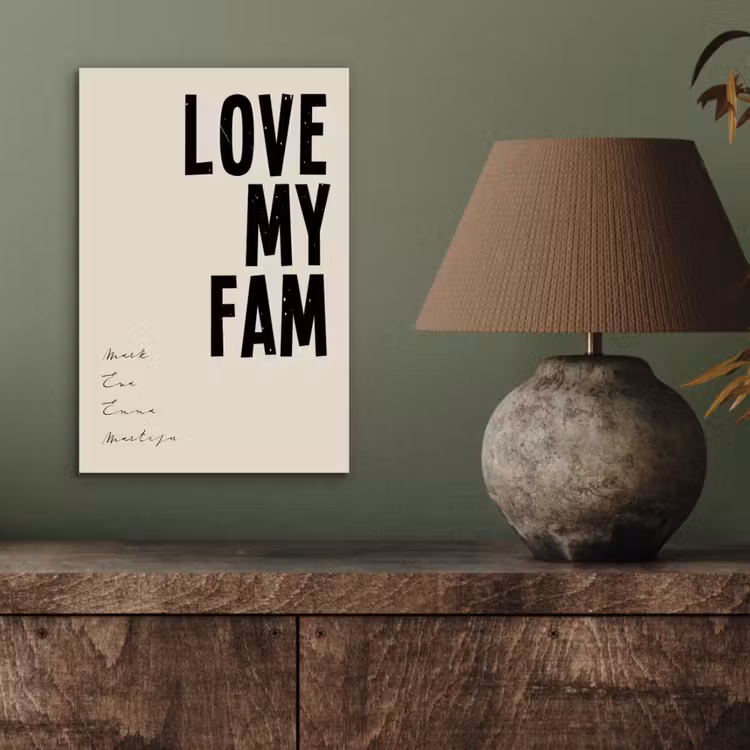 Aluminium schilderij - Love My Fam — 3