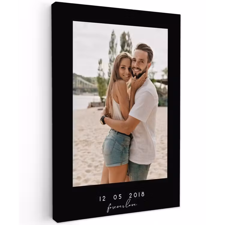 Gepersonaliseerd buiten canvas - Forever Love - Zwarte Border — 1