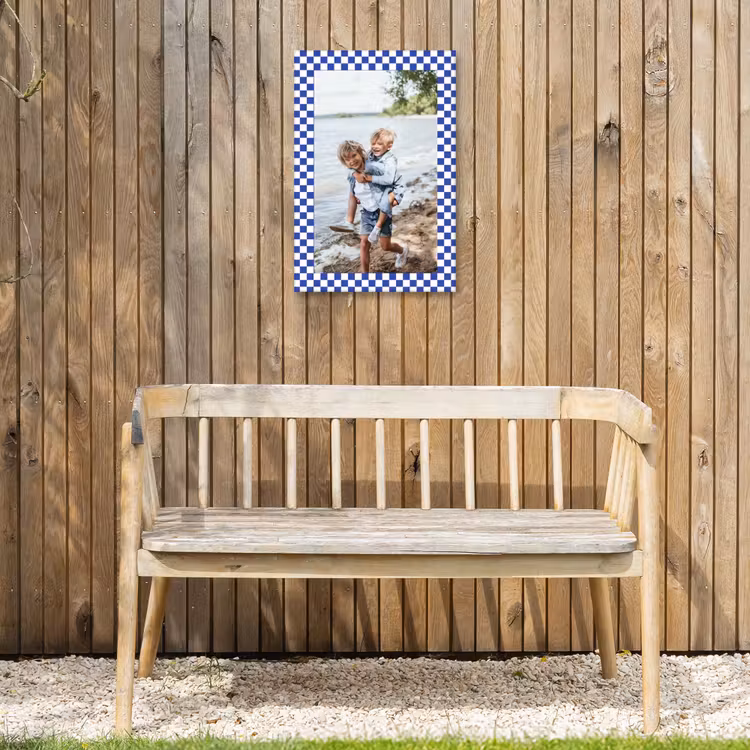 Gepersonaliseerd buiten canvas - Geruite border — 3