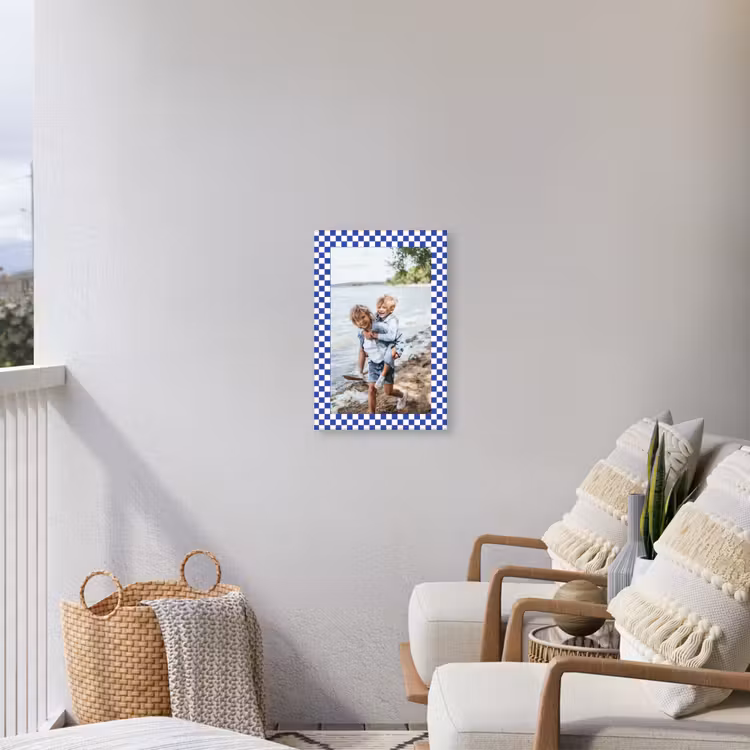Gepersonaliseerd buiten canvas - Geruite border — 4