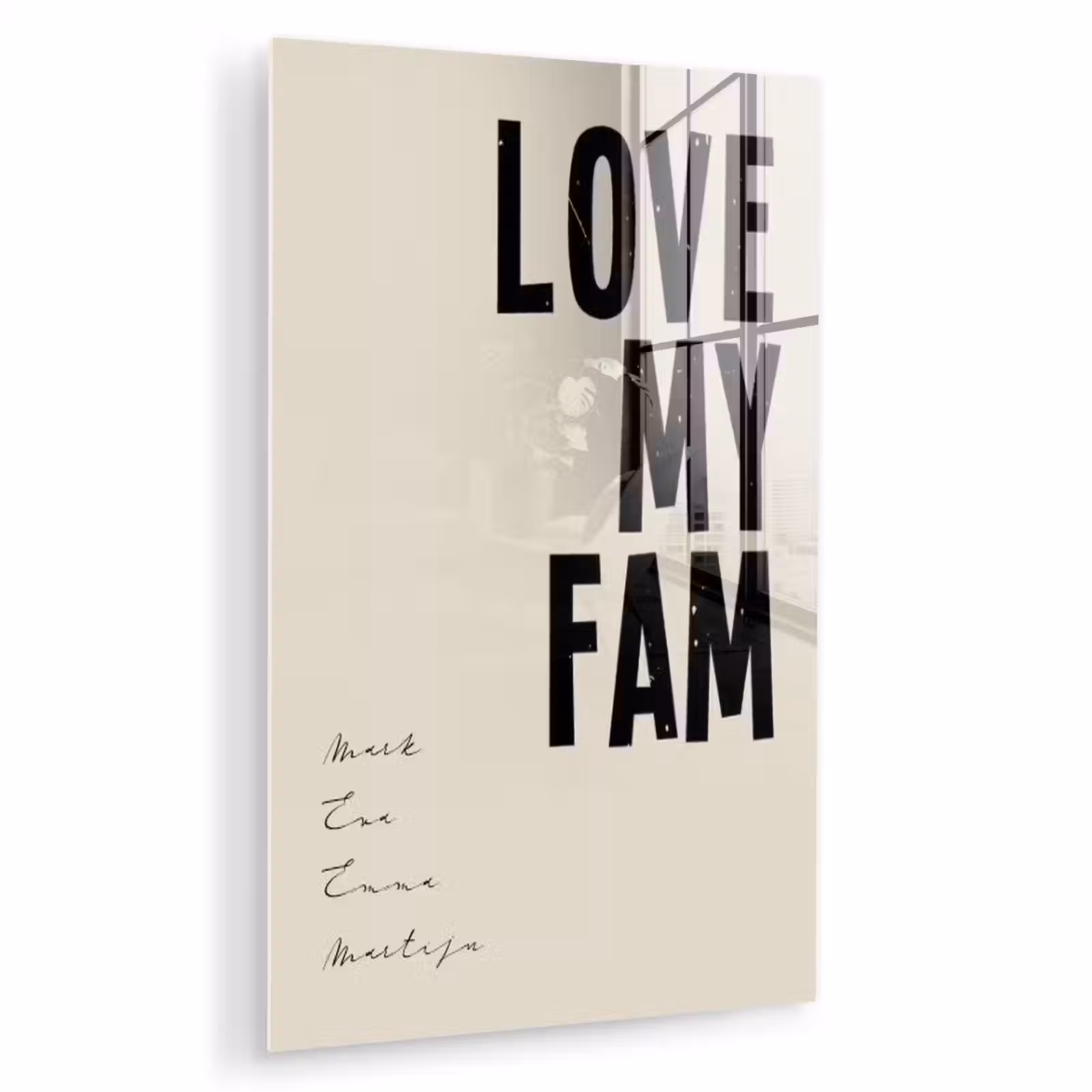Gepersonaliseerd glas schilderij - Love My Fam — 1